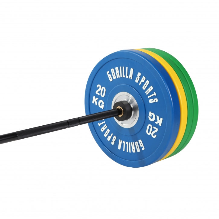 Bumper Plate levytankosarja 140 kg mustalla tangolla