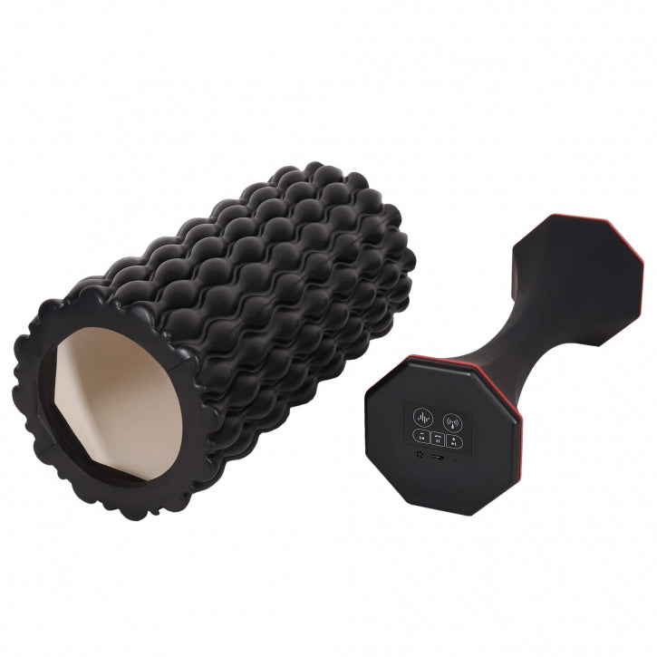 3-In-1 tärisevä foam roller 30 x 10 cm, musta