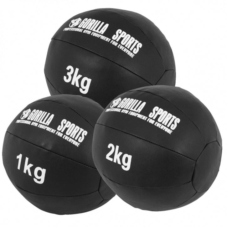 Wall Ball kuntopallosetti 1 kg, 2 kg ja 3 kg