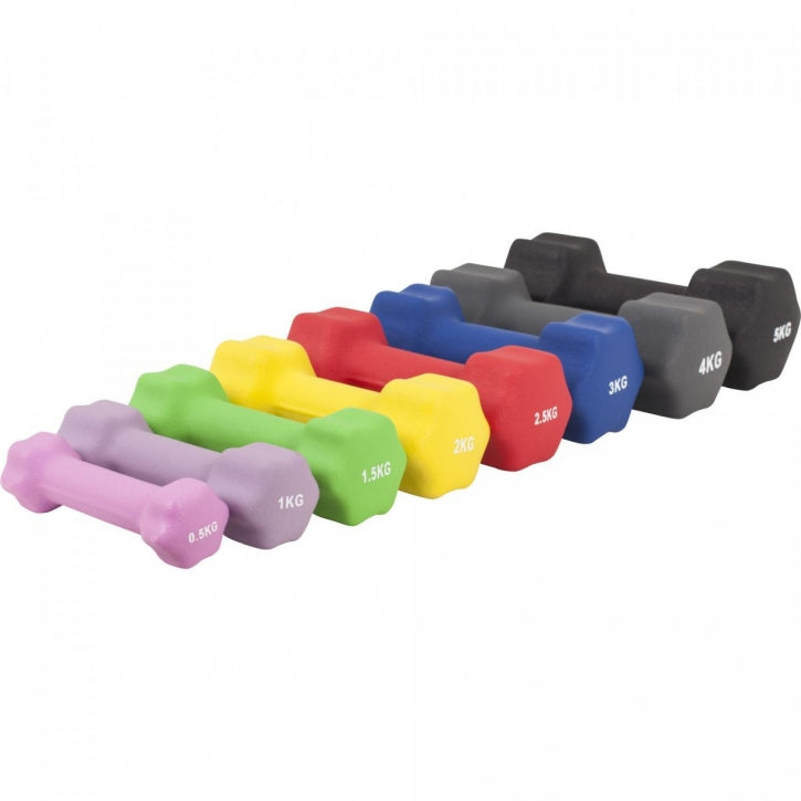 Aerobic hexagon-käsipainosetti 1–10 kg neopreenipinnoitteella