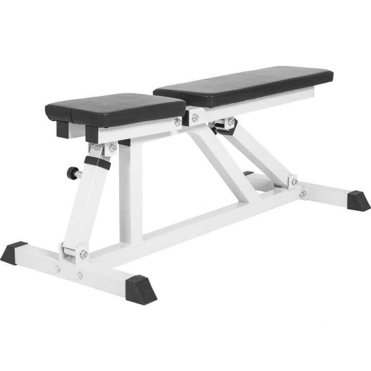 Säädettävä vinopenkki max 200 kg, valkoinen