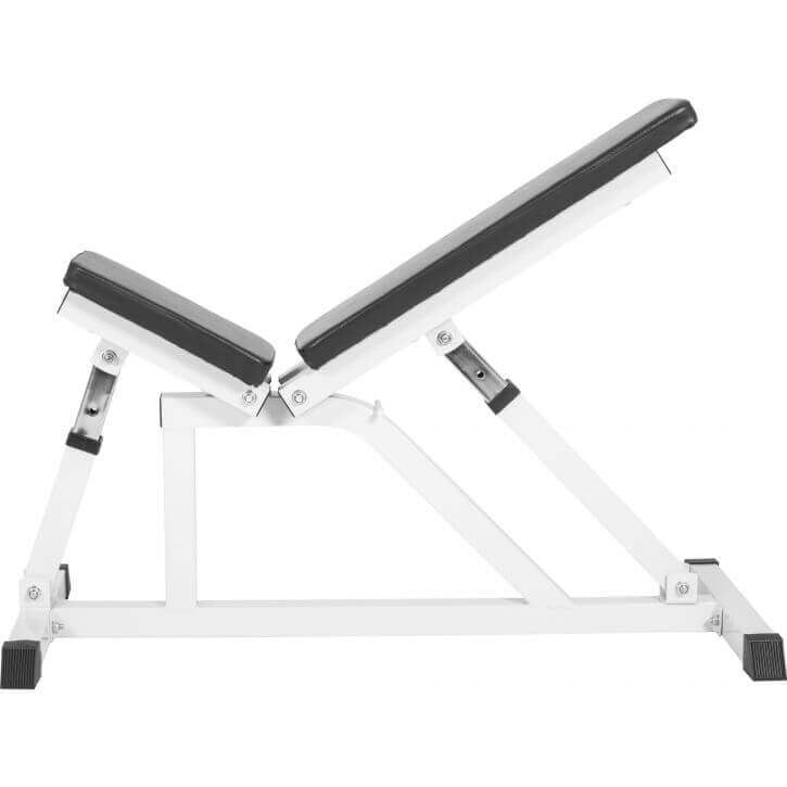 Säädettävä vinopenkki max 200 kg, valkoinen