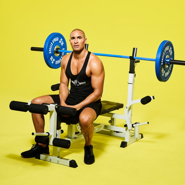 Olympia-levytanko 220 cm 20 kg sininen/musta