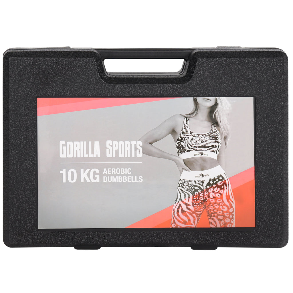 Aerobic-vinyylikäsipainosetti 10 kg kotelolla