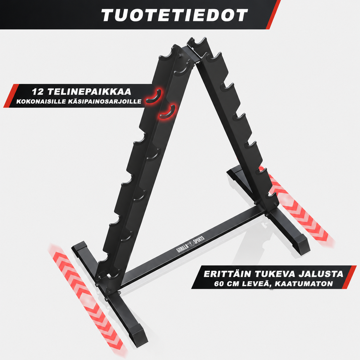 Käsipainoteline Musta