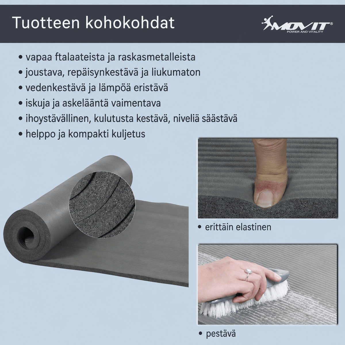 Joogamatto 10–15 mm – paksu NBR-harjoitusmatto