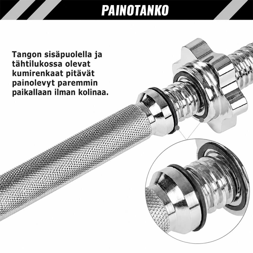 Levytankosetti 30–60 kg muovipäällysteisillä levypainoilla