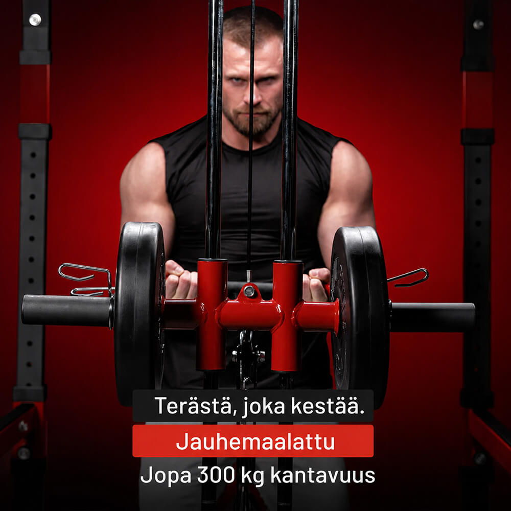 Power Rack kyykkyhäkki ala- ja ylätaljalla