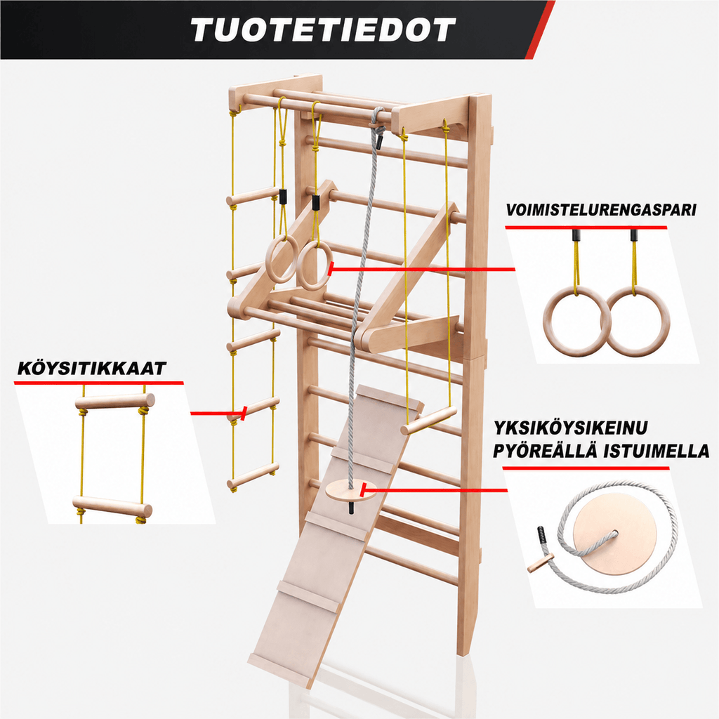 Puolapuusetti lapsiperheen kotiliikuntaan