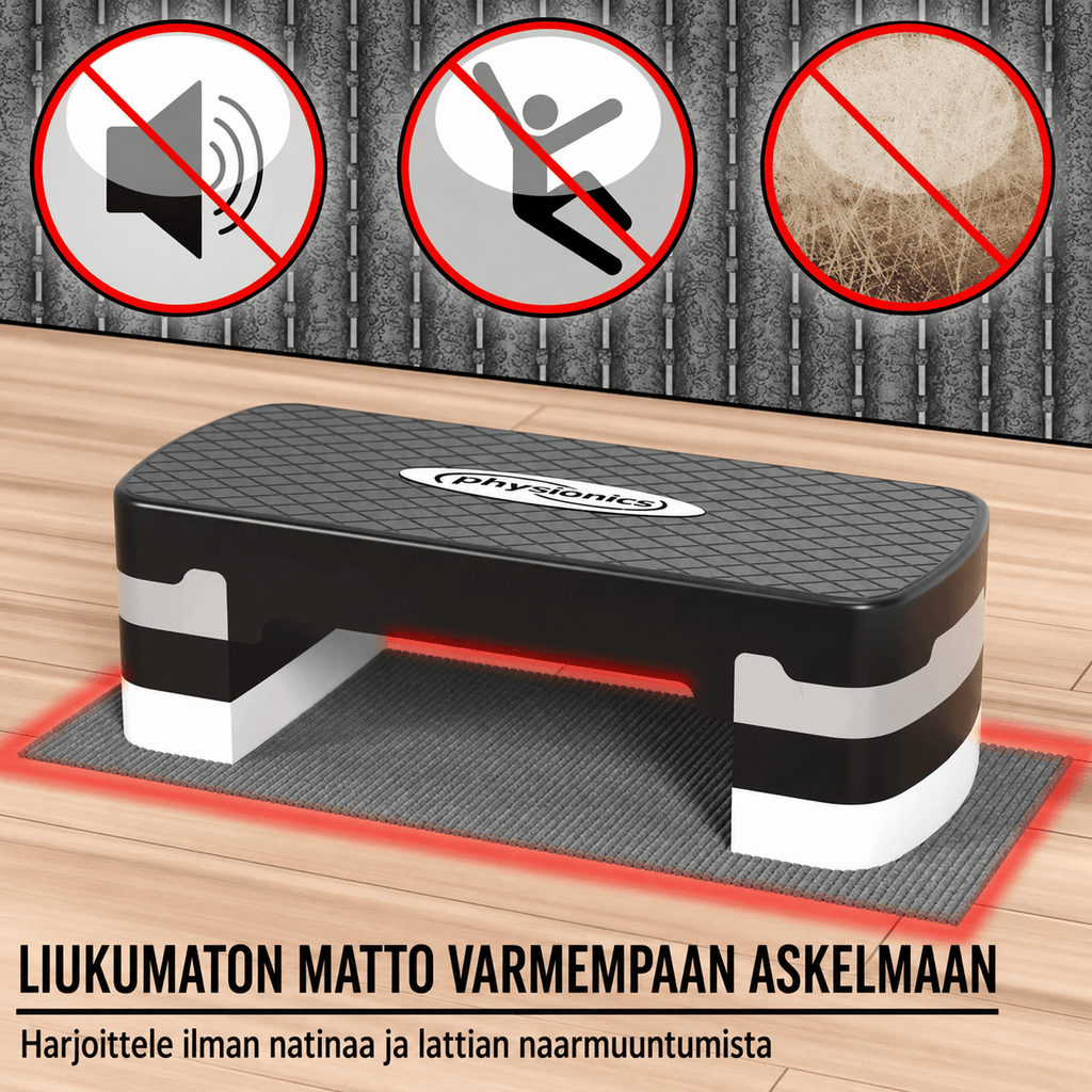 Korkeussäädettävä aerobic steppilauta 3 tasoa