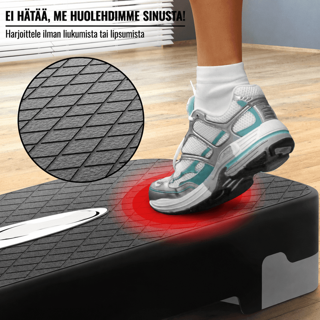 Korkeussäädettävä aerobic steppilauta 3 tasoa