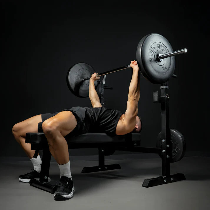 Taitettava painonnostopenkki + 100 kg levytankosarja