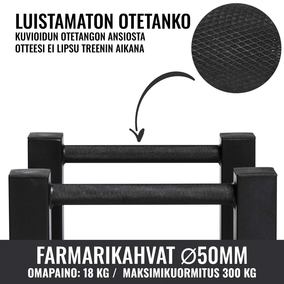 Farmarikahvat 131,5 cm, 50 mm, musta