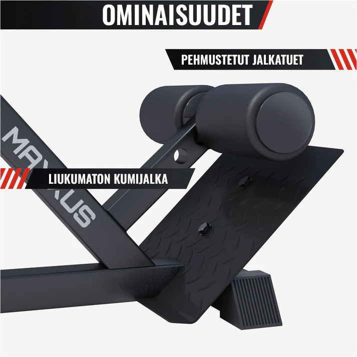 Säädettävä selkäpenkki dippikahvoilla 150kg