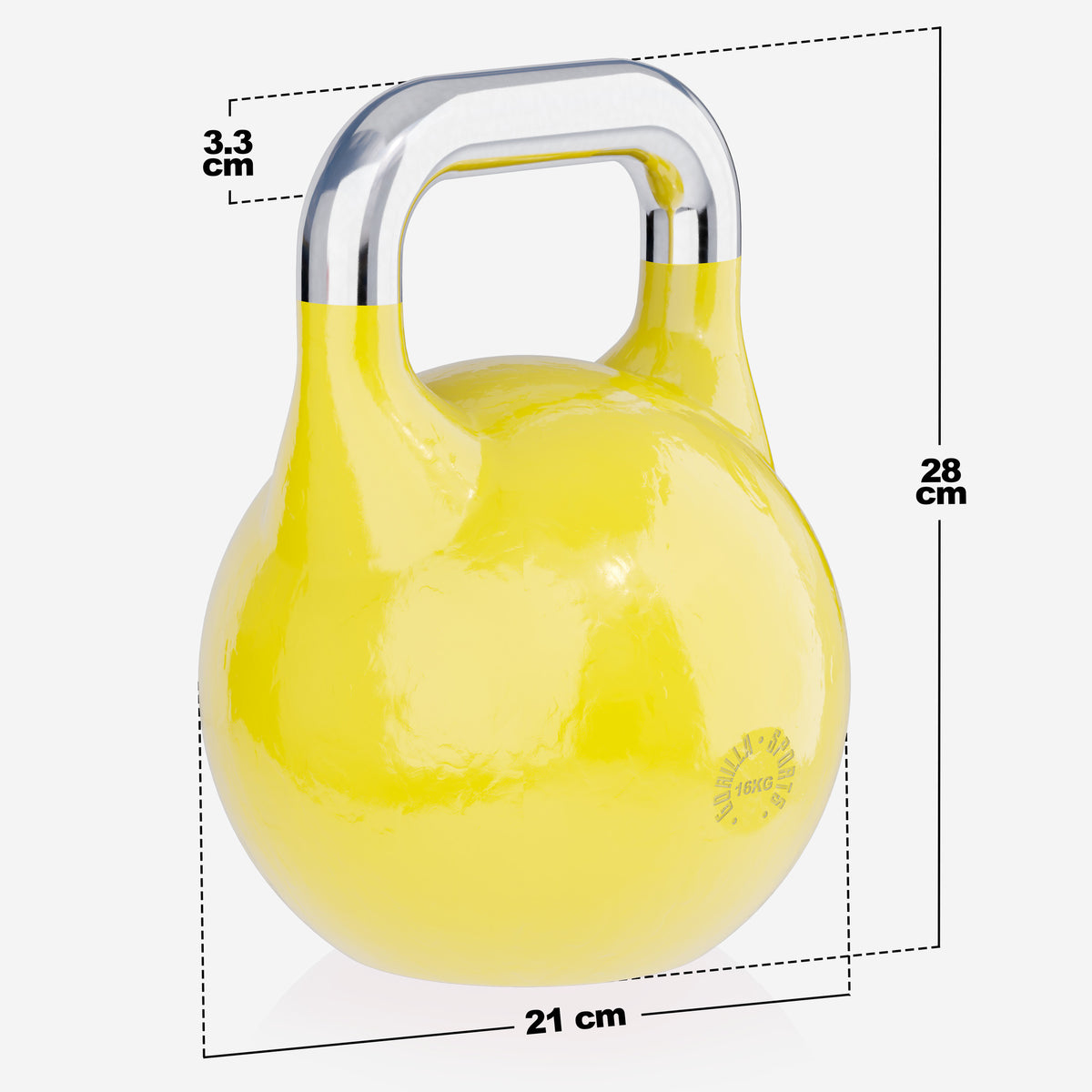 Kisakahvakuula 16 kg, keltainen, valettu teräs