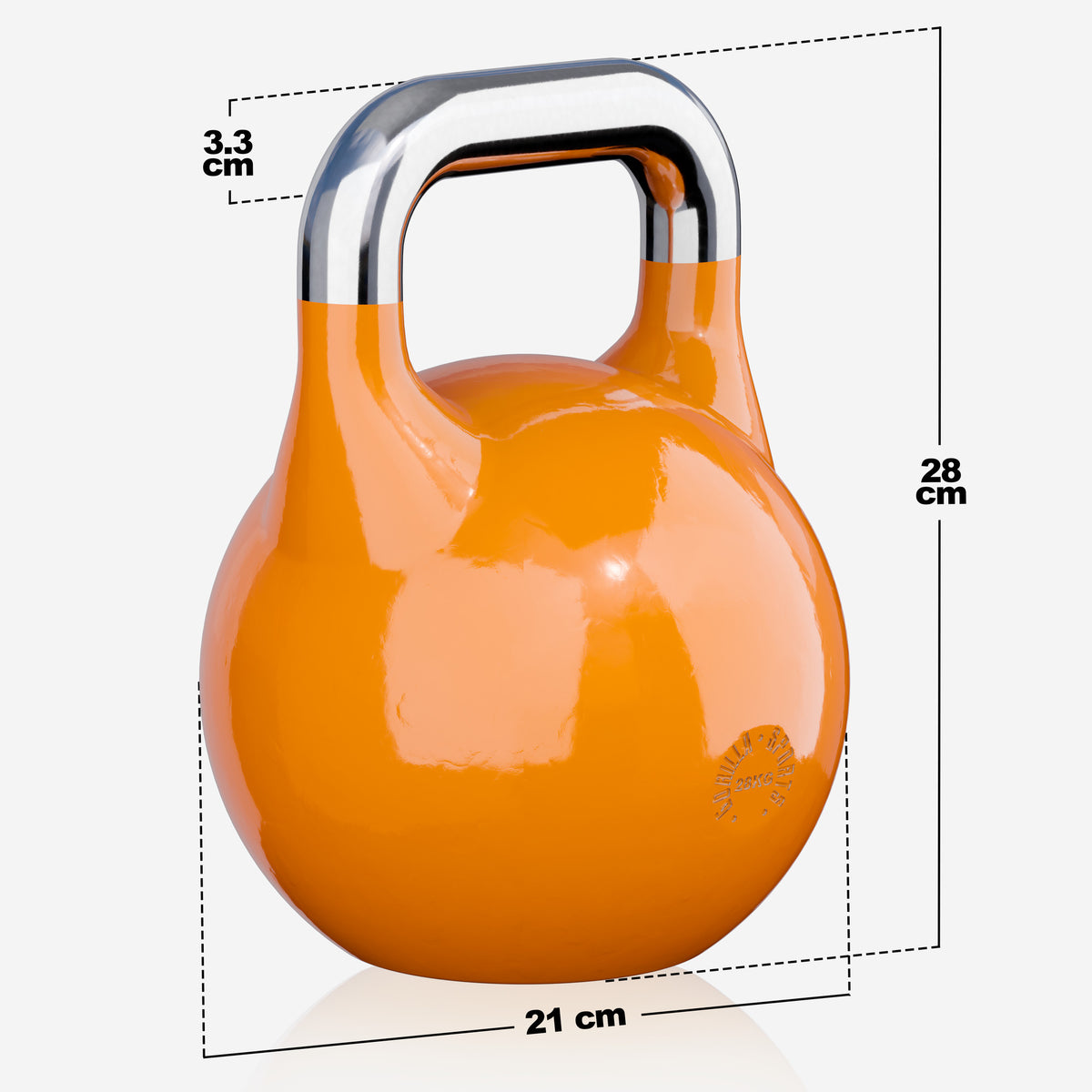 Kisakahvakuula 28 kg, oranssi, valettu teräs
