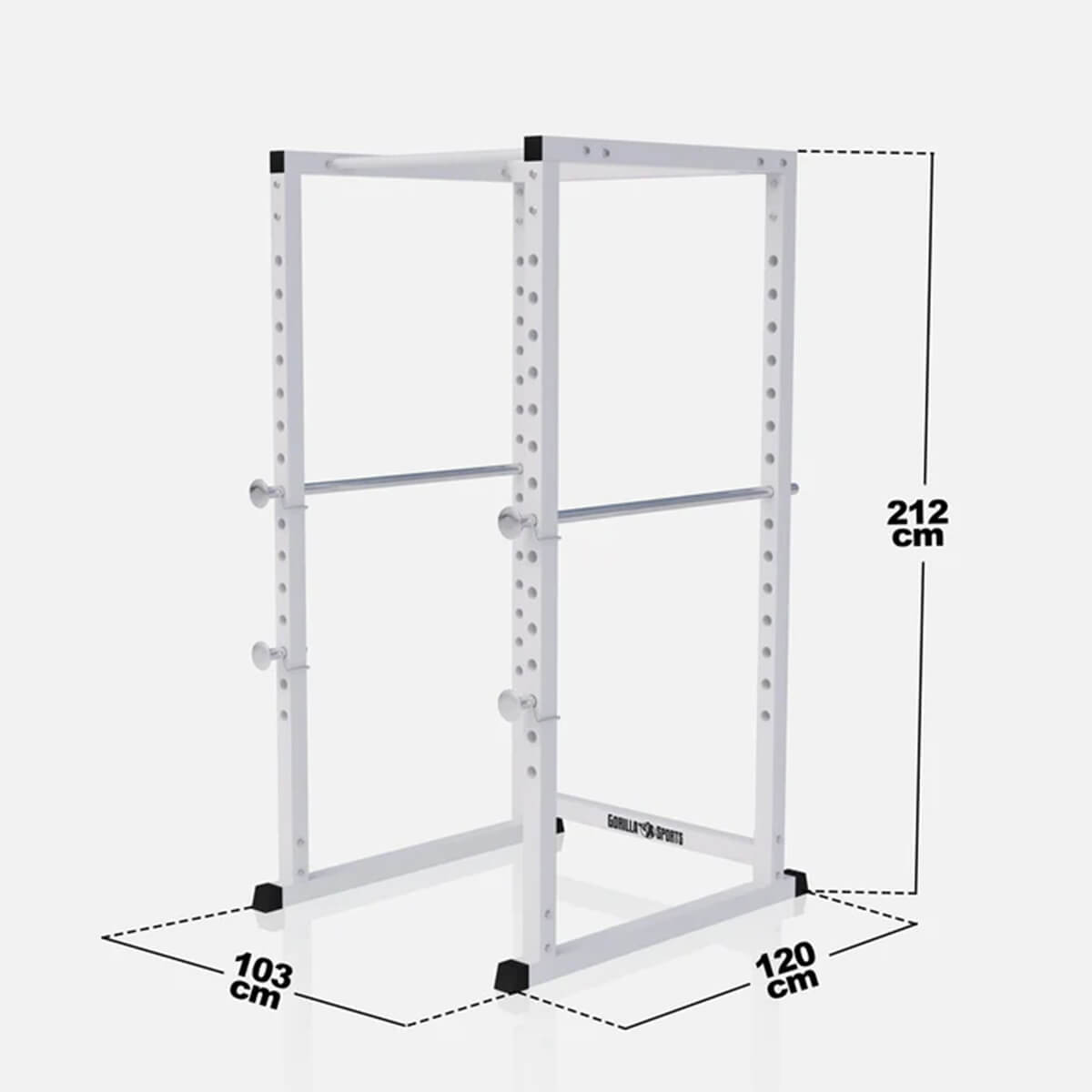 Power Rack kyykkyhäkki turvaraudoilla ja leuanvetotangolla