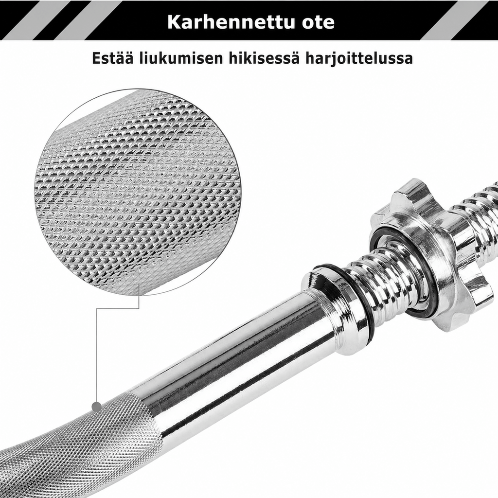 Levytankosetti 30–60 kg muovipäällysteisillä levypainoilla