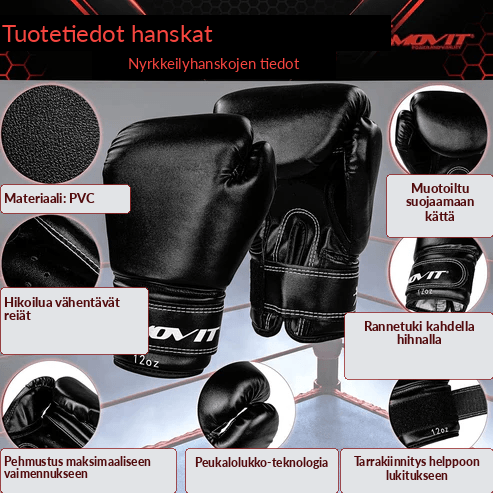 Nyrkkeilysetti 25 kg – nyrkkeilysäkki, 12 oz hanskat ja käsisiteet