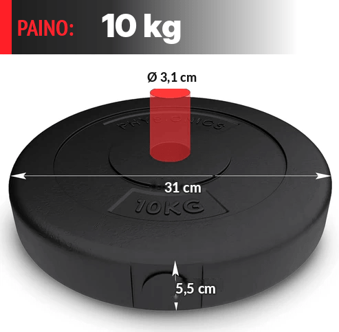 Vinyylilevypainot 30 mm, 5–30 kg