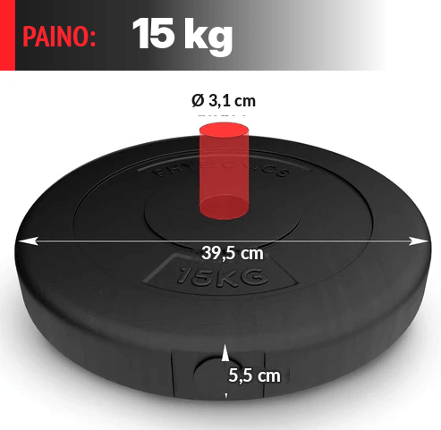 Vinyylilevypainot 30 mm, 5–30 kg