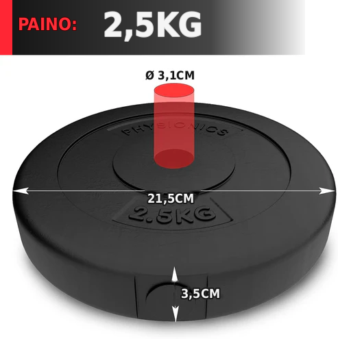 Vinyylilevypainot 30 mm, 5–30 kg