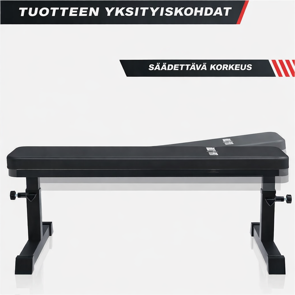 Säädettävä tasapenkki Musta
